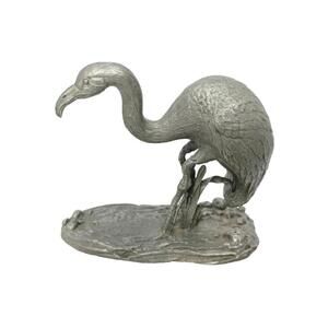 Vintage 1976 Whooping Crane Fine Pewter Sculpture Figurine by Colonial Mint